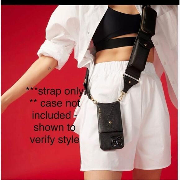 bandolier black /silver all leather billie thick utility crossbody strap OG no c - Picture 2 of 8